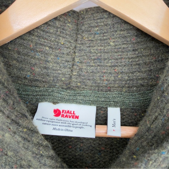 Fjallraven Lada Lambswool Blend Green Sweater Large Mens - Picture 3 of 6